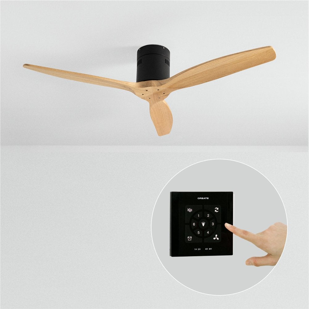 CREATE - WIND CALM NATURAL WOOD - Wentylator sufitowy 40W cichy 100% drewno -