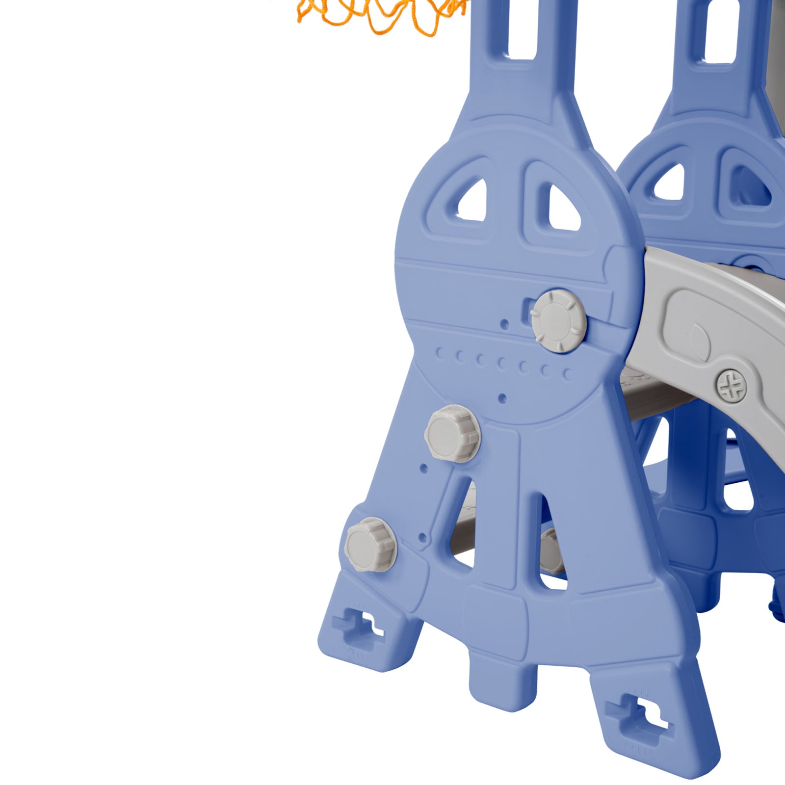 Toboggan Enfant 4 en 1 Toboggan Bebe avec Balançoire et Panier de Basket pour Les Enfants de 1 à 6 Ans, Aire de Jeux Intérieure et Extérieure, Bleu - 8