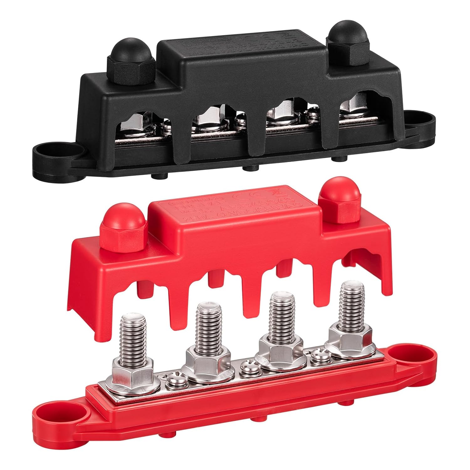Bloc de Distribution Bornier 12V 24V 48V DC 250A BusBar avec 4 x M10 ...
