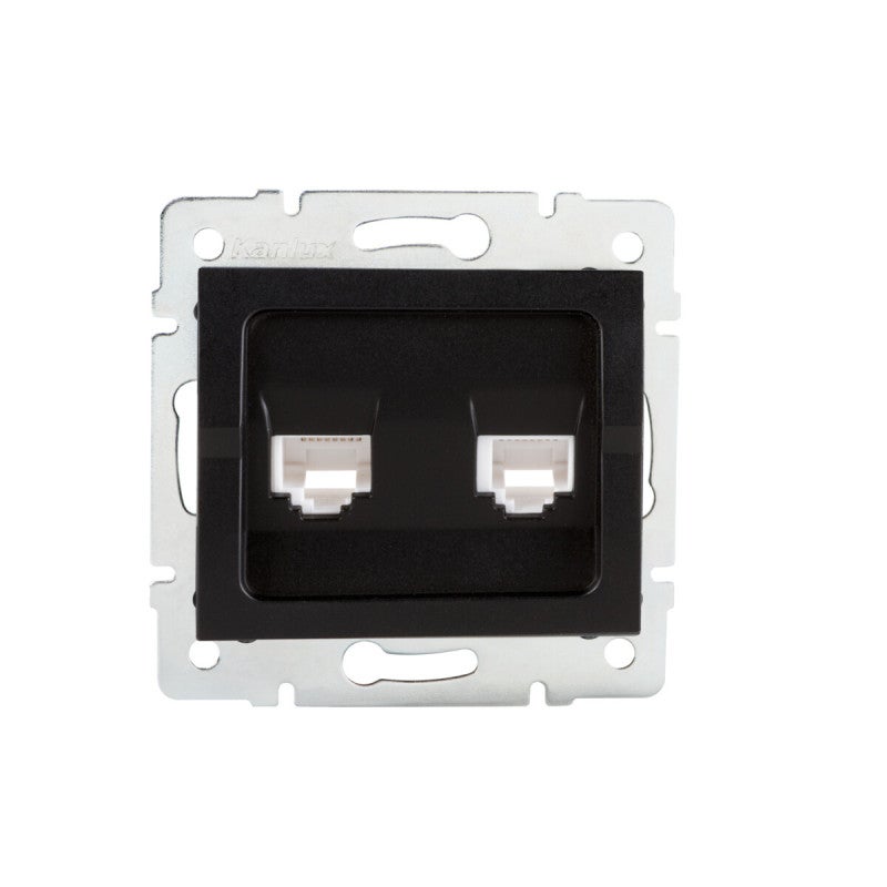 Toma de computación doble RJ45 Cat 6 – incorporada – Black Mat – 2 ...