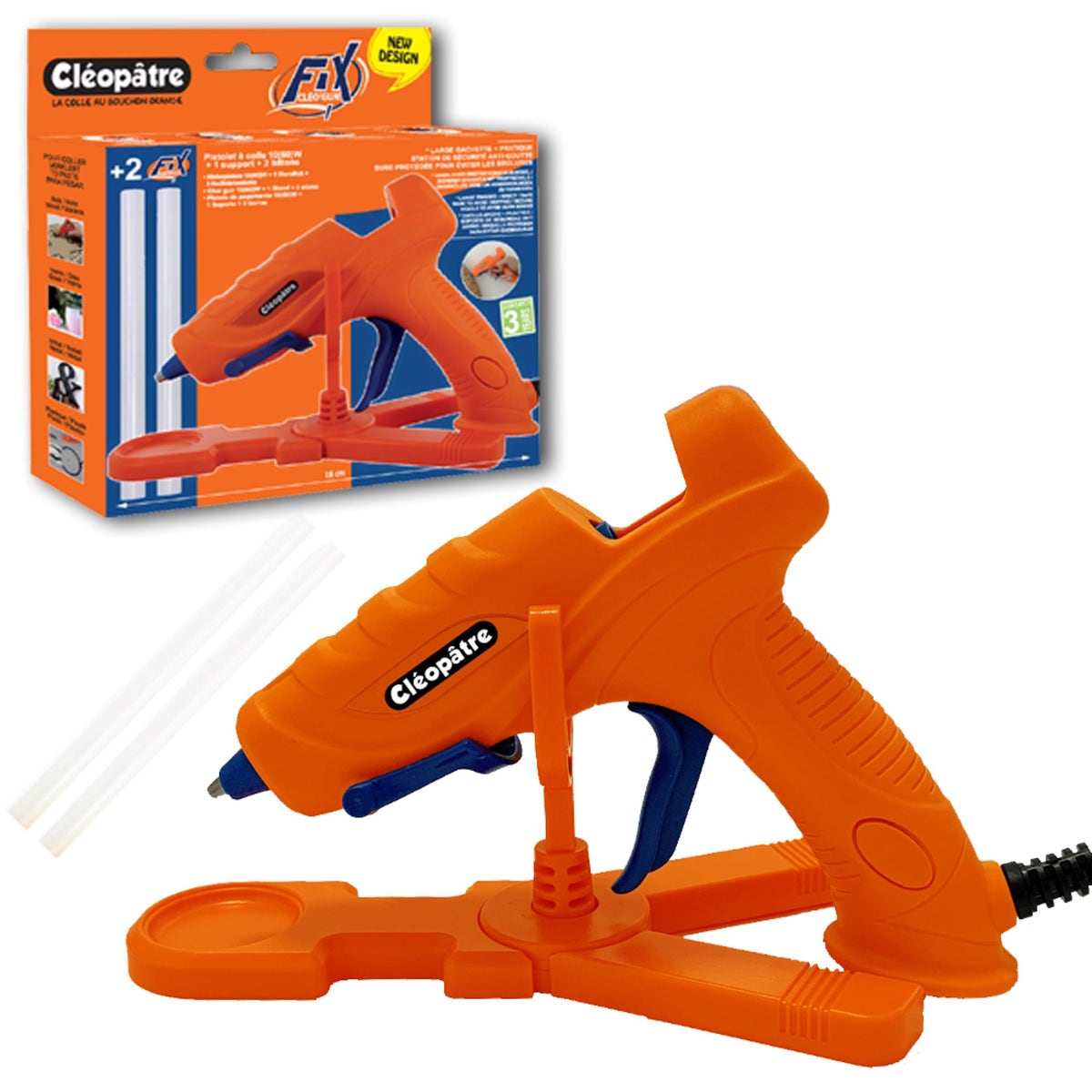 Pistolet à Colle 40W 230V + 10 Bâtonnets + 2 Recharges – Neuf