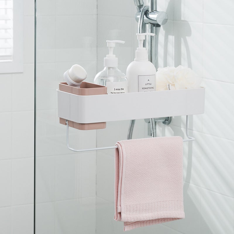 Torytoe Mensola Doccia, Mensole Bagno Autoadesiva, Mensola per Il Bagno Senza Foratura, Rack Bagno a Montaggio a Parete, Mensola per Doccia in Plastica Stoccaggio per Bagno, Cucina, Bianca