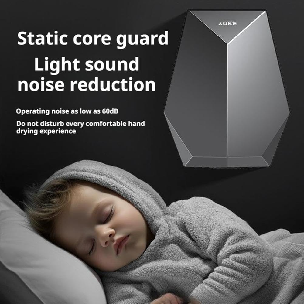 Sèche-mains À Capteurs Intelligents 1600w, Haute Puissance, Montage Mural, Sèche-mains Commercial Rapide, Adapté À Diverses Occasions,Noir - 5