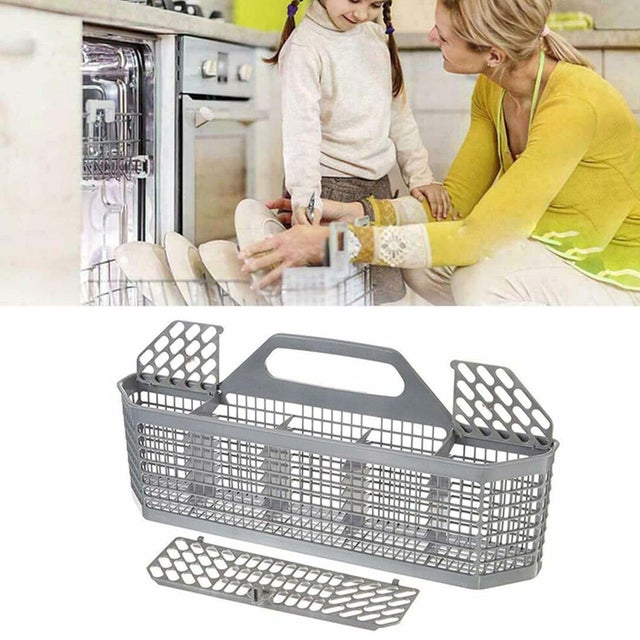 Aramox Cestello Portaposate Per Lavastoviglie - Divisibile In 2 Scomparti, 7 Sezioni, Maniglia, ABS - Dimensioni 23x13x13 Cm - 4