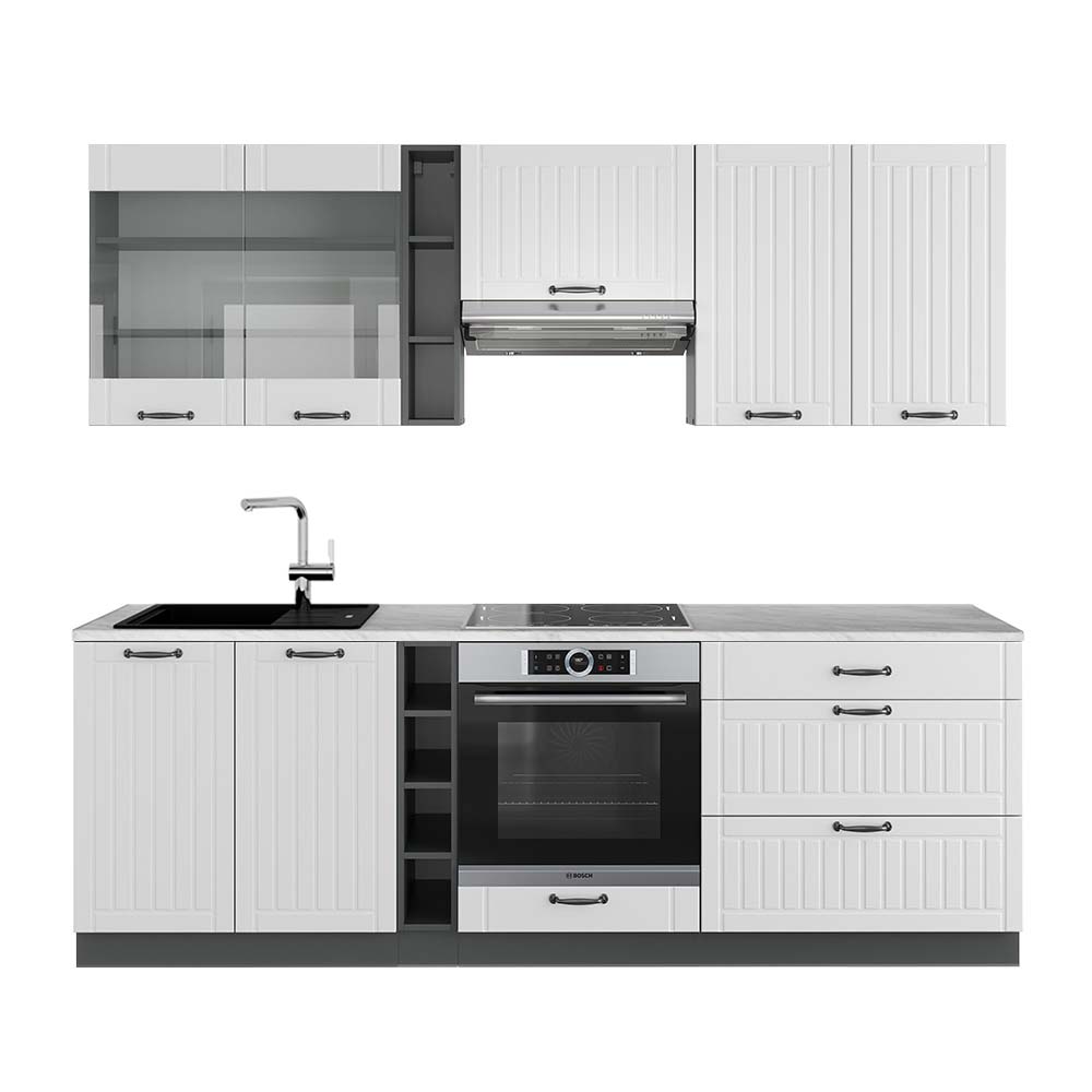 Vicco Szafka kuchenna Fame-Line, Biały dworek/antracyt, 235 cm , BP Marmur