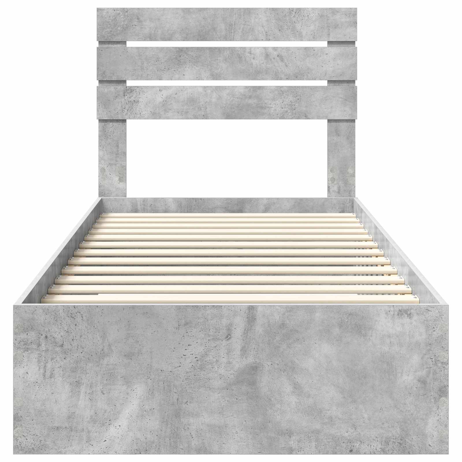 Cadre de lit gris béton 90 x 200 cm en panneau de bois - 7