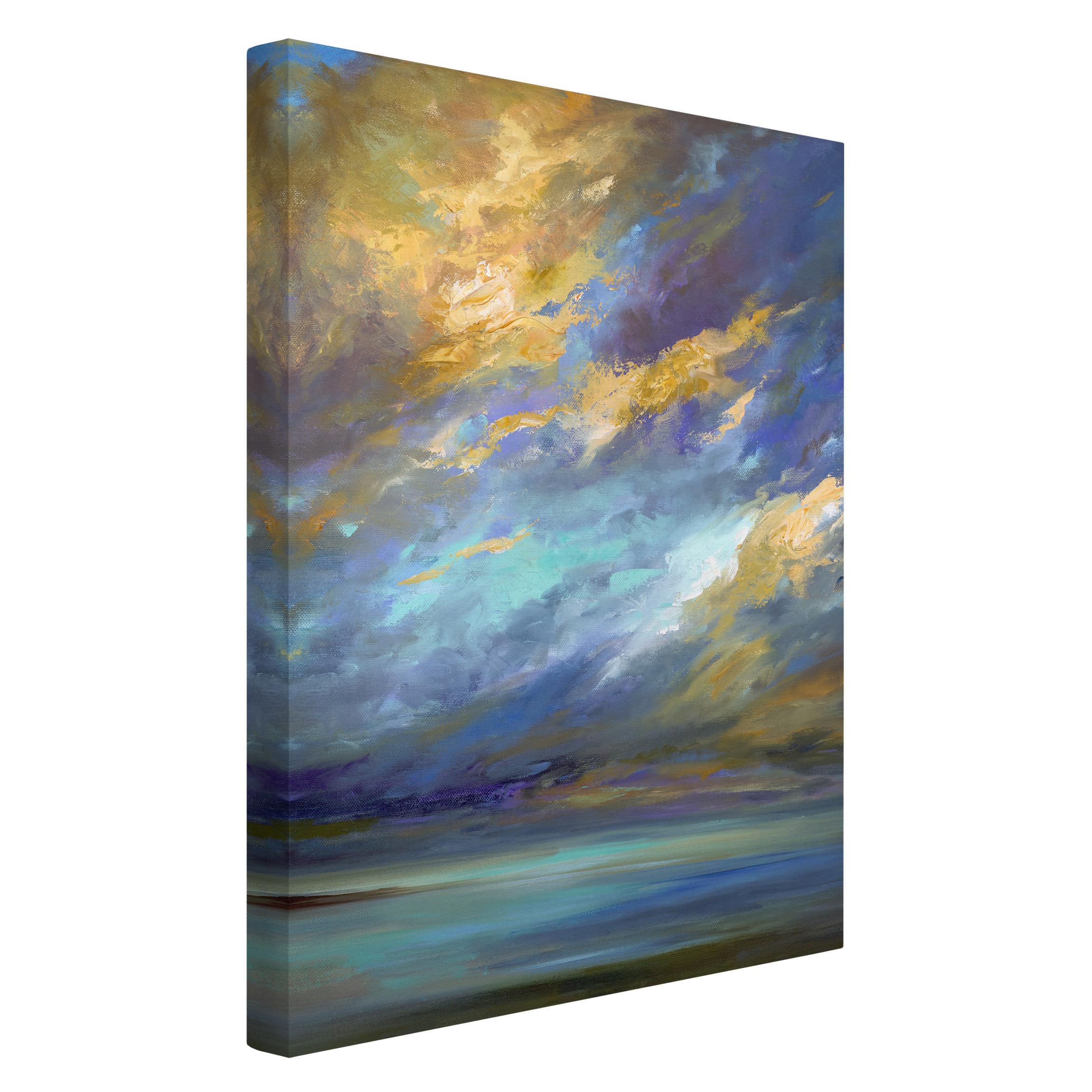 Impression sur toile tableau sur toile châssis bleu ciel plage mer abstrait peinture 300 cuisine chambre à coucher salon couloir 60 x 90 cm - 4