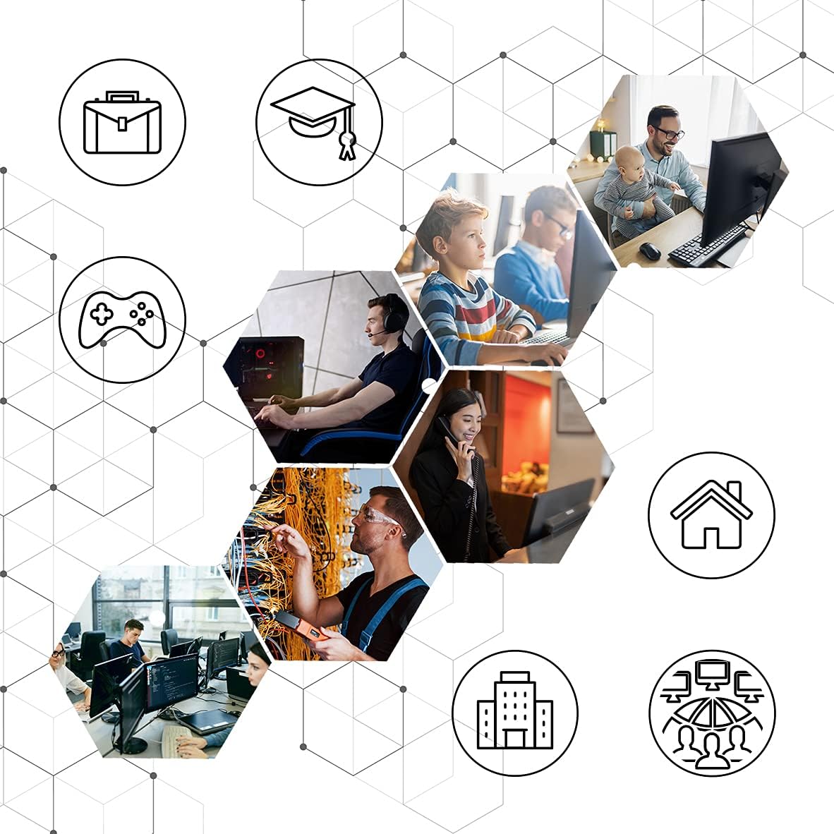 Duronic CAT8 WE Câble Ethernet 1,5m S/FTP torsadé blindé Bande passante 2GHz Transmission données 40Gb Connecteurs RJ45 - 6