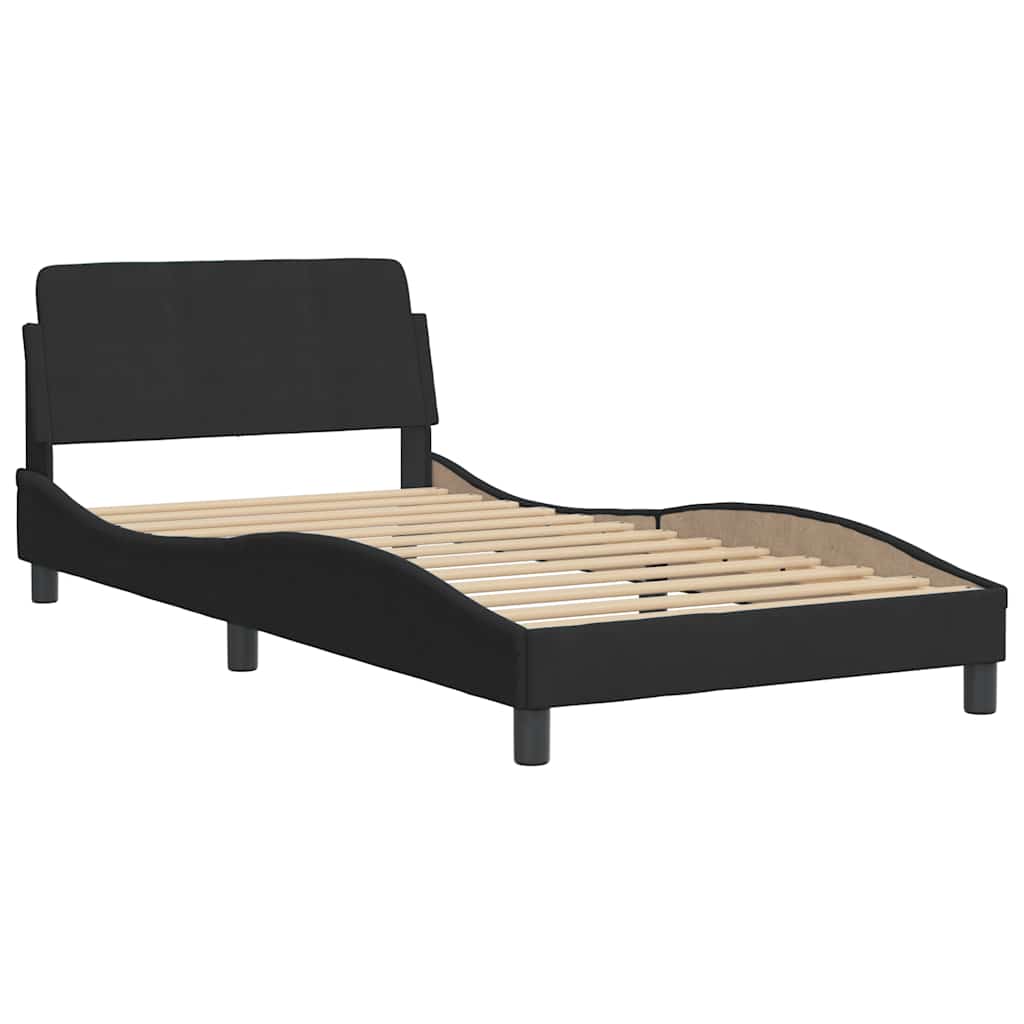 Cadre de lit sans matelas noir, velours, pour la chambre, 100 × 200 cm - 4