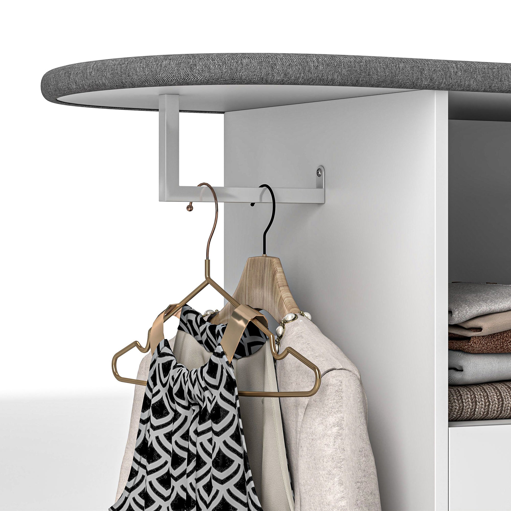 HOMCOM Table à repasser Mélamine Bois Blanc 125x43.5x102.5 cm 831-918V80WT - 5