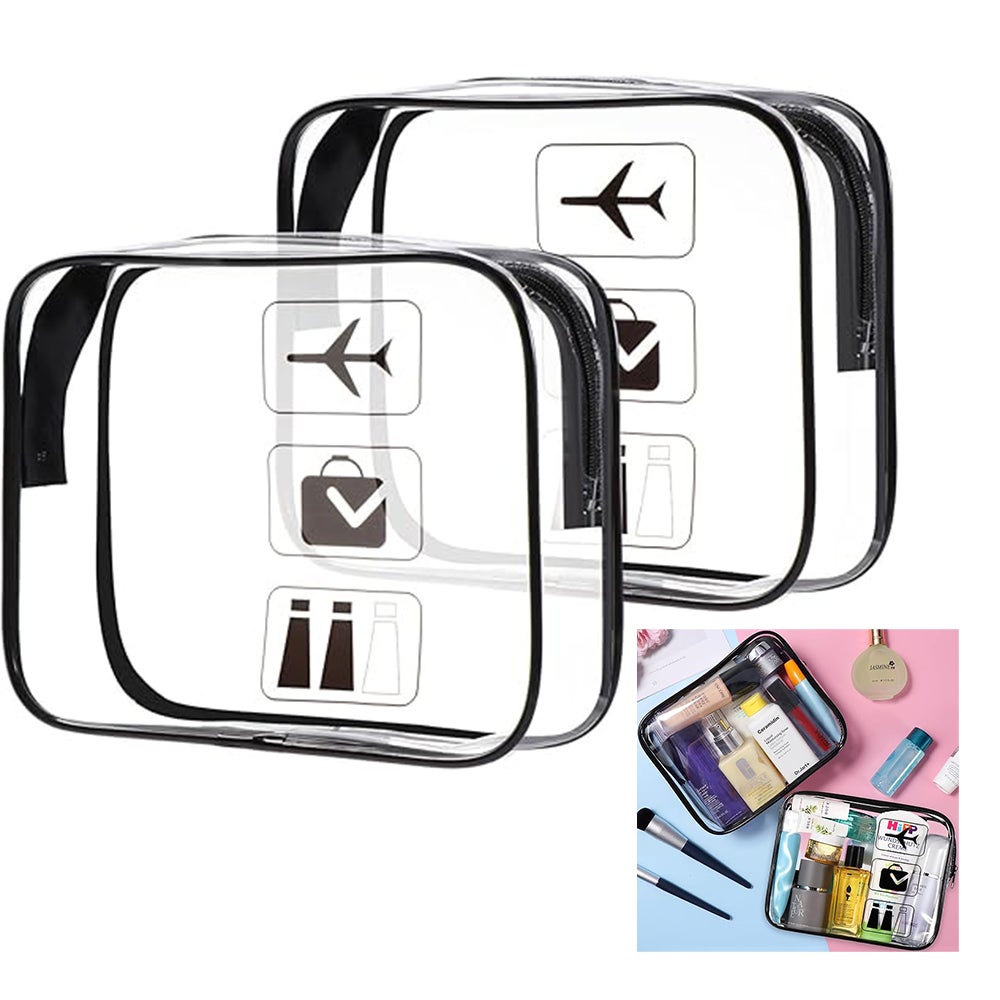 Przezroczysta kosmetyczka, kosmetyczka podróżna dla mężczyzn i kobiet, zestaw podróżny do samolotu do przewożenia płynów