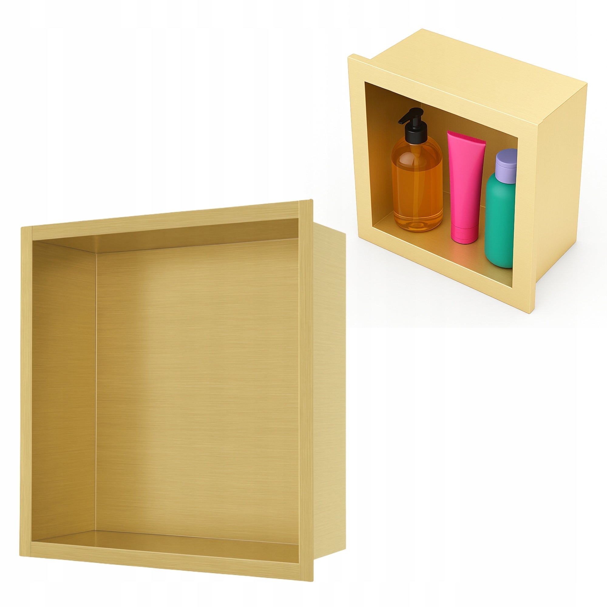 Półka łazienkowa wnękowa Estiva FALEZA Gold 30x30x10 cm złota