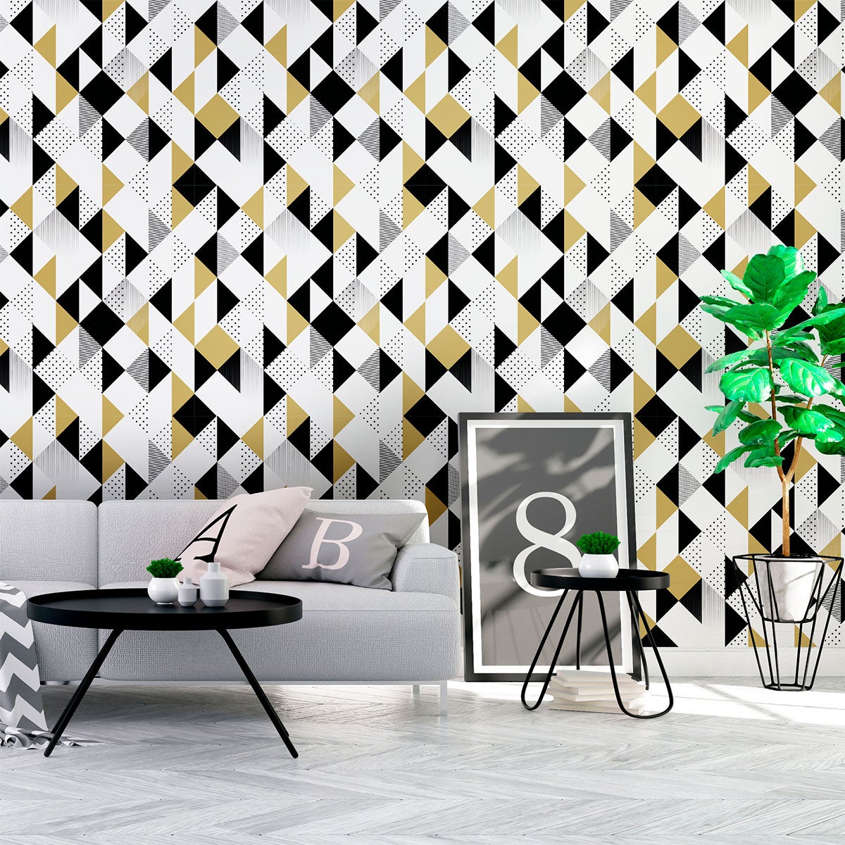 Vinilo papel pintado escandinavo trondheim - adhesivo de pared - revestimiento sticker mural decorativo - 50x50cm