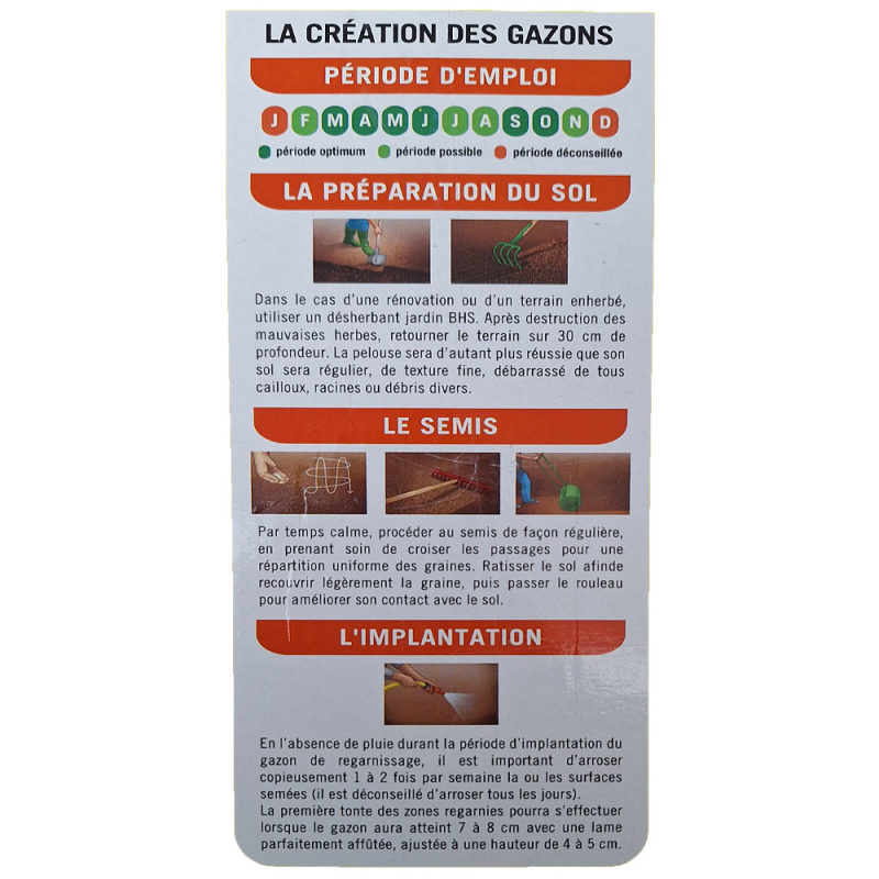 Graines de gazon rustique BHS - 5