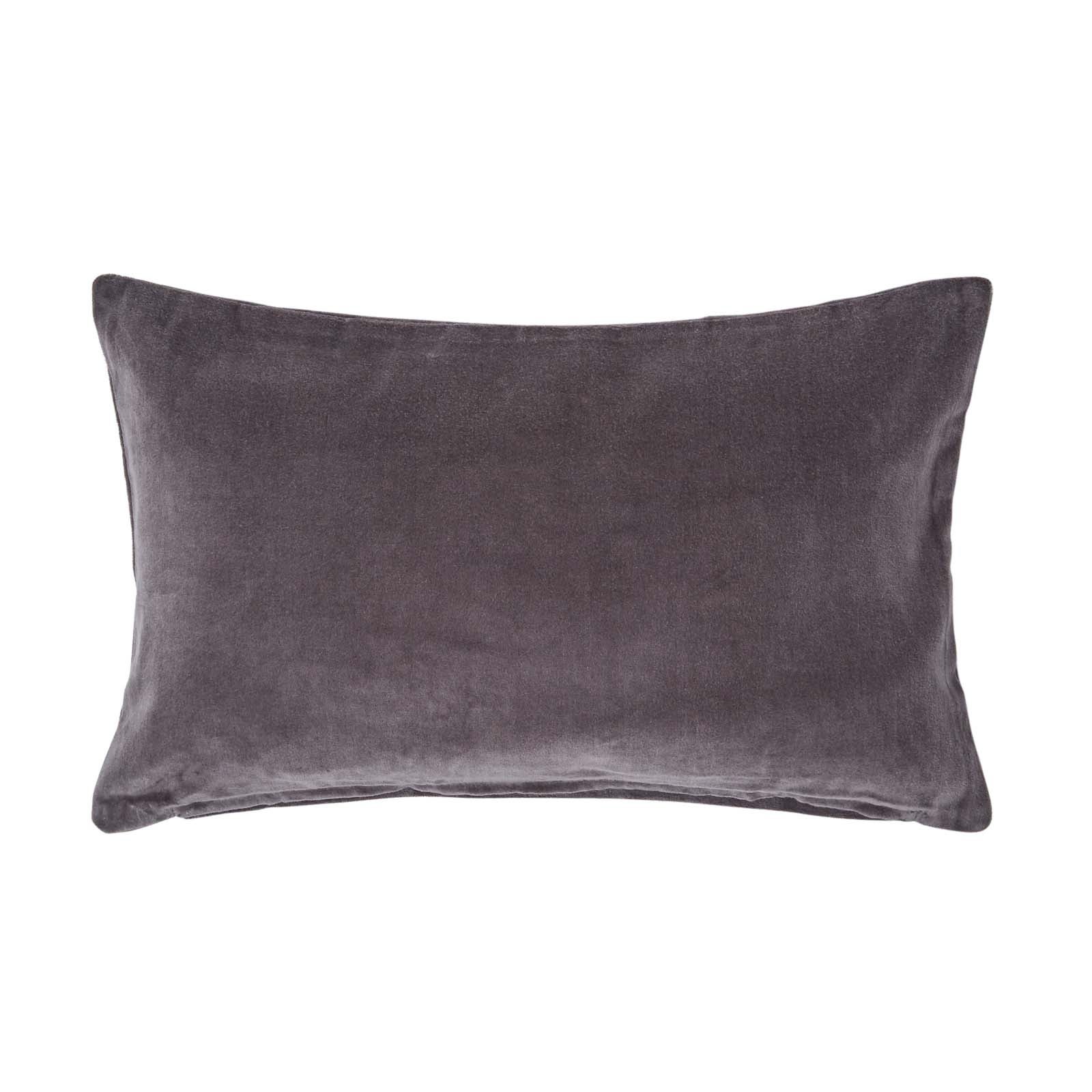 Homescapes Fodera Per Cuscino In Velluto Grigio Scuro - 45 X 45 Cm 95899755
