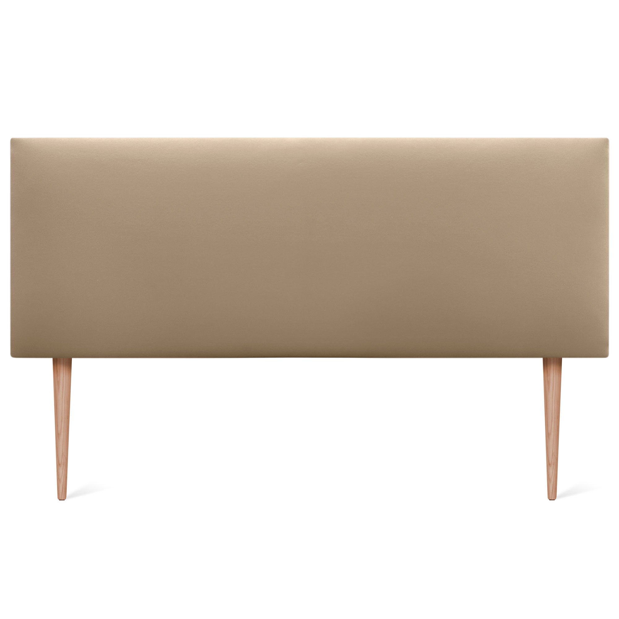 DHOME Cabecero de Polipiel Liso y con Patas cabeceros Cabezal tapizado Cama (Polipiel Marrón Claro, 135cm (Camas 120/135/140)) - 3