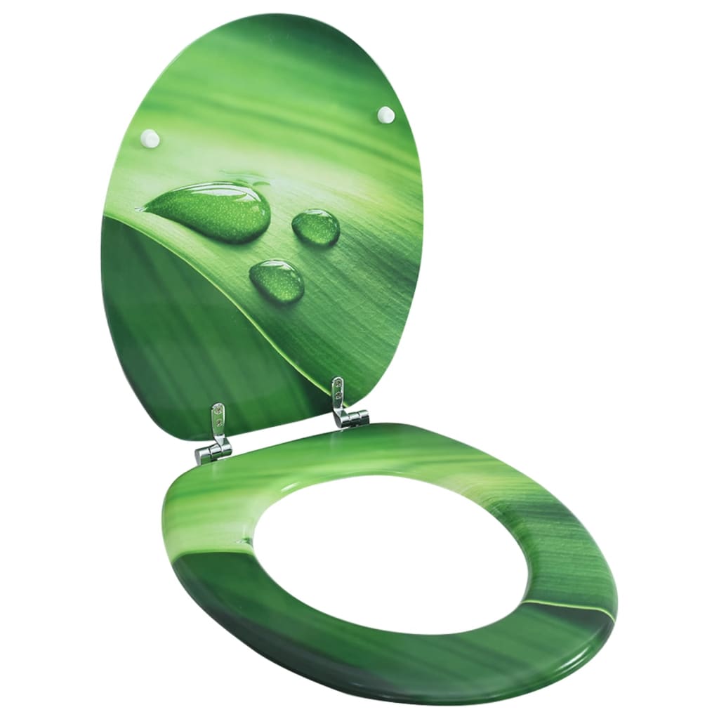 Siege de toilette avec couvercle MDF Vert Gouttes d eau vidaXL Leroy Merlin