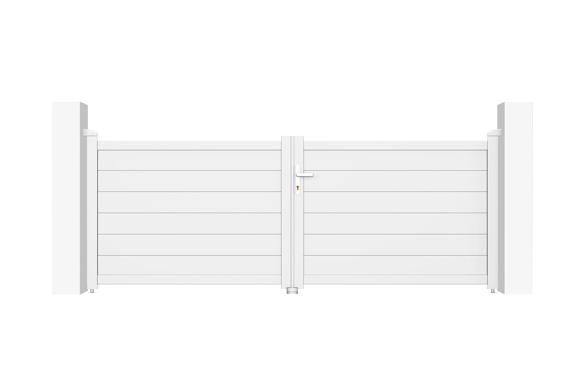 Brama aluminiowa dwuskrzydłowa 3m EIGER 300B115 Biała