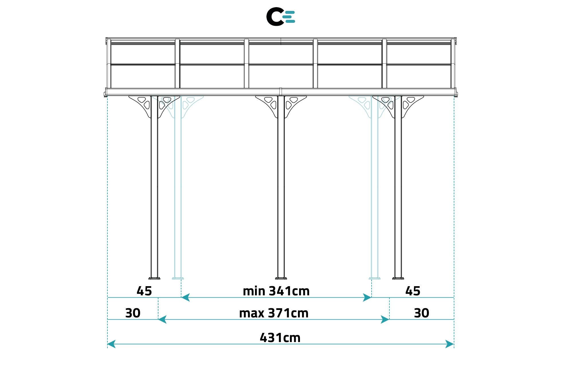 Pergola adossée Blanc en Aluminium 13.5 m² - 9