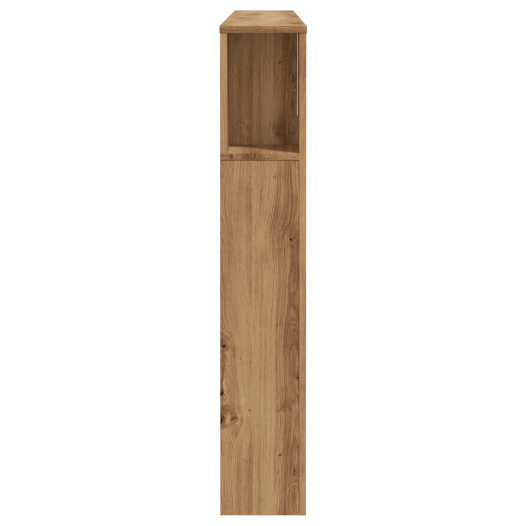 Meuble tête de lit artisanal en chêne 160x18,5x103,5 cm - COMFORTXL - 5