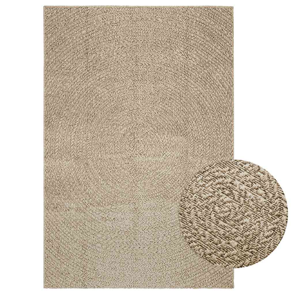 Zizur alfombra beige 140x200 cm aspecto yute interior exterior