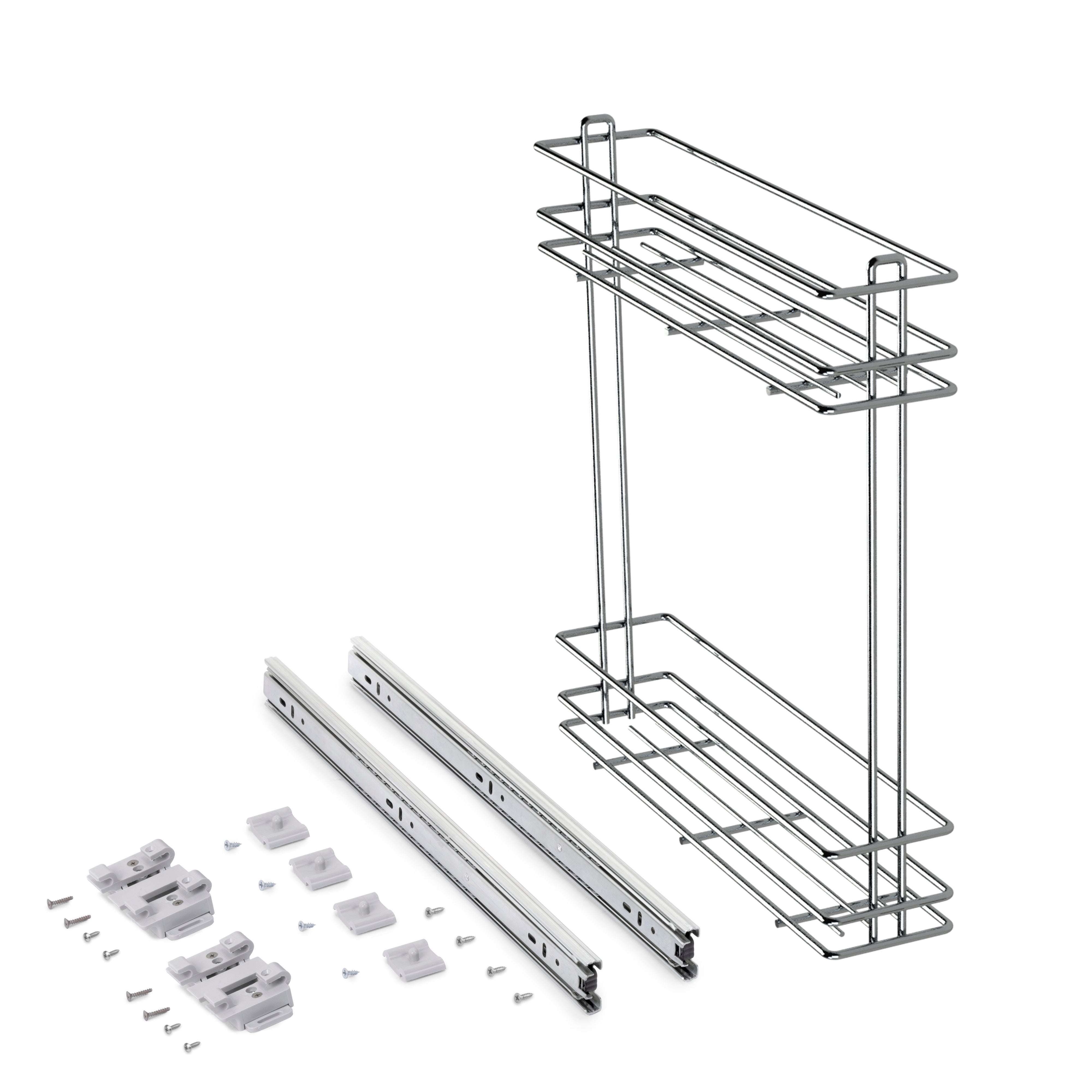 Emuca Stojak wysuwany na butelki SupraMax, moduł 150 mm, Stal, Chromowany
