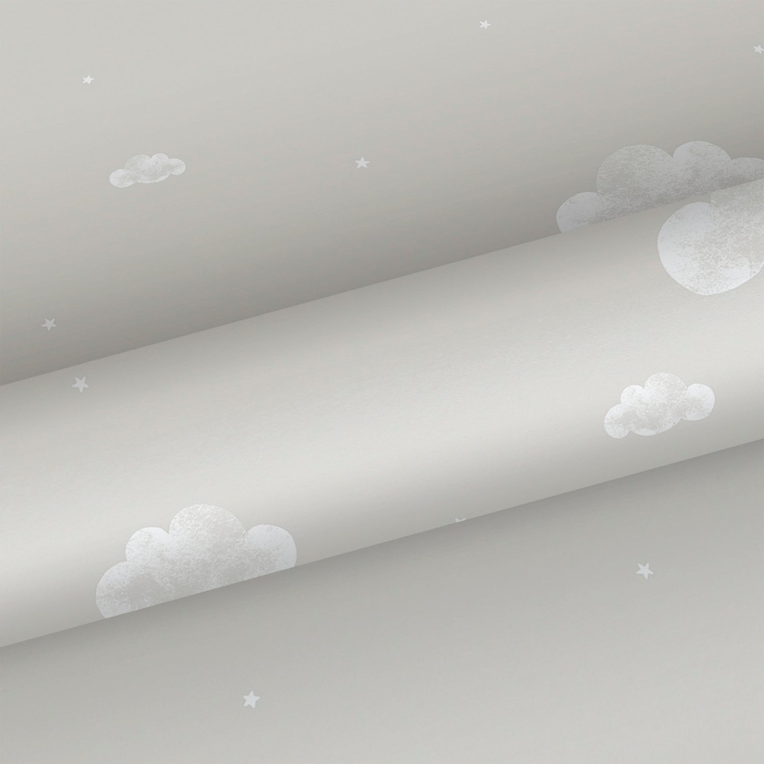 Papier peint petits nuages beige et blanc - 53 cm x 10 m - Sanders & Sanders - 6