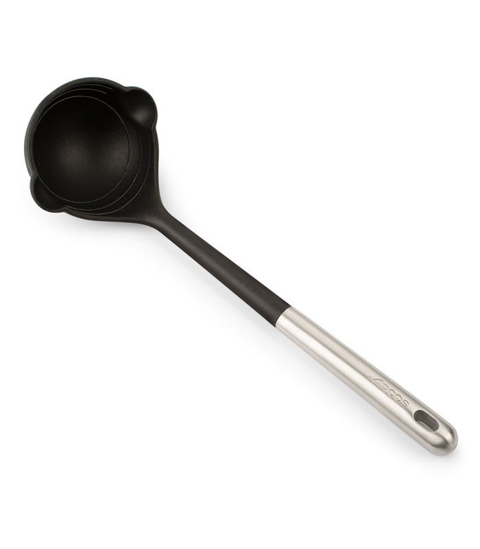 Arcos Negro/Gris Cazo De Silicona, Redondeado Y Flexible De 323 Mm Para Servir Caldos Y Salsas En La Cocina. Mango Y Cuerpo De Acero Inoxidable. Resiste 240º. Color Y - Imagen 3
