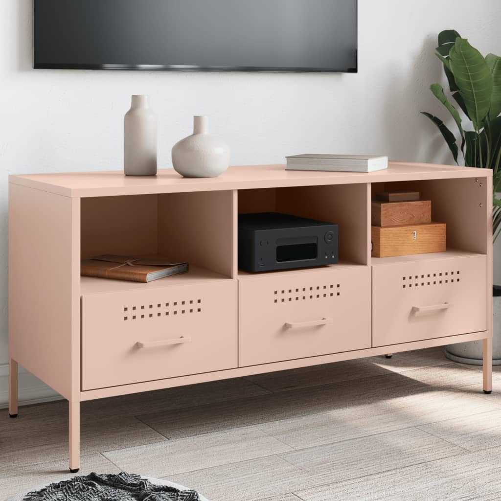 Maison Exclusive - Meuble TV rose 100,5x39x50,5 cm acier | Leroy Merlin