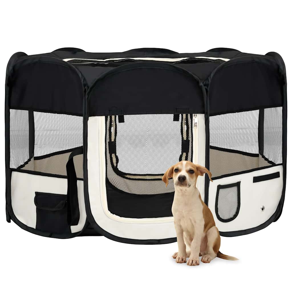 Parc Pour Chien Pliable FANTASK - 6 Panneaux Modulables, Porte Verrouillable - 60 Cm Haut, Blanc - Intérieur/extérieur - 11