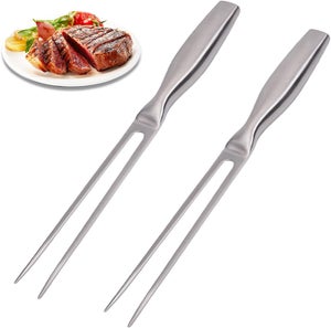 2 Pièces 27 cm Fourchette Barbecue Fourchette à Viande en Acier Inoxydable avec Poignée Ergonomique Antidérapante pour Les Grillades en | Leroy Merlin