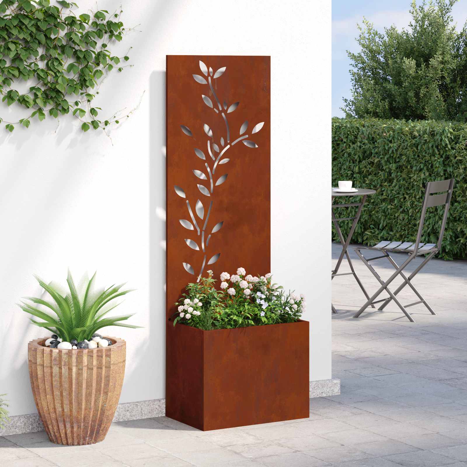 Écran de confidentialité de jardin Floral Rouillé 50 x 140 cm vidaXL - 5