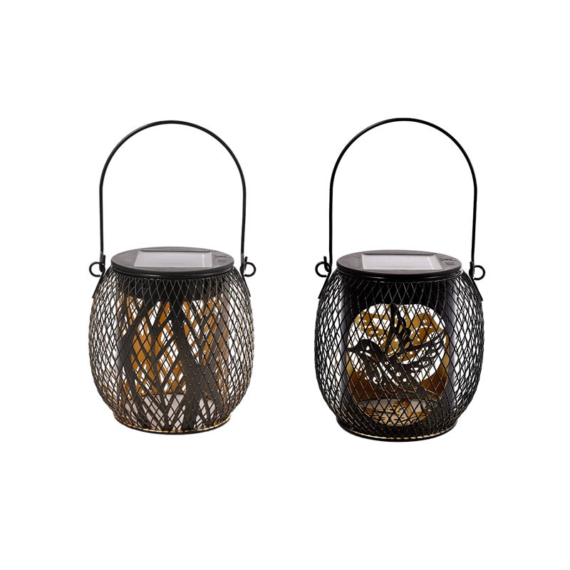 2 szt. żyrandoli ogrodowych zasilanych energią słoneczną, dekoracyjne oświetlenie zewnętrzne LED, drzewo + koliber