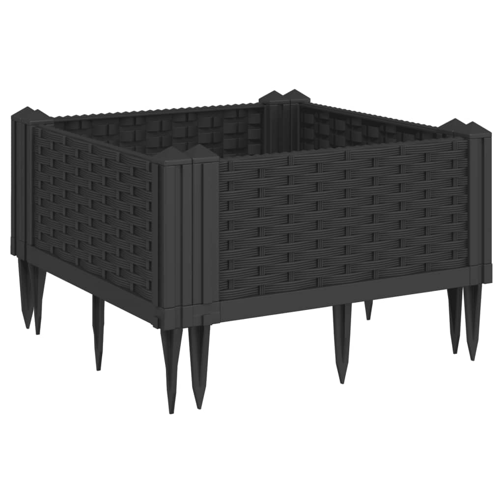 6 Fioriere Da Parete Veneziane – Cesti Da Appendere – Plastica Nero 42cm – WHITEFURZE