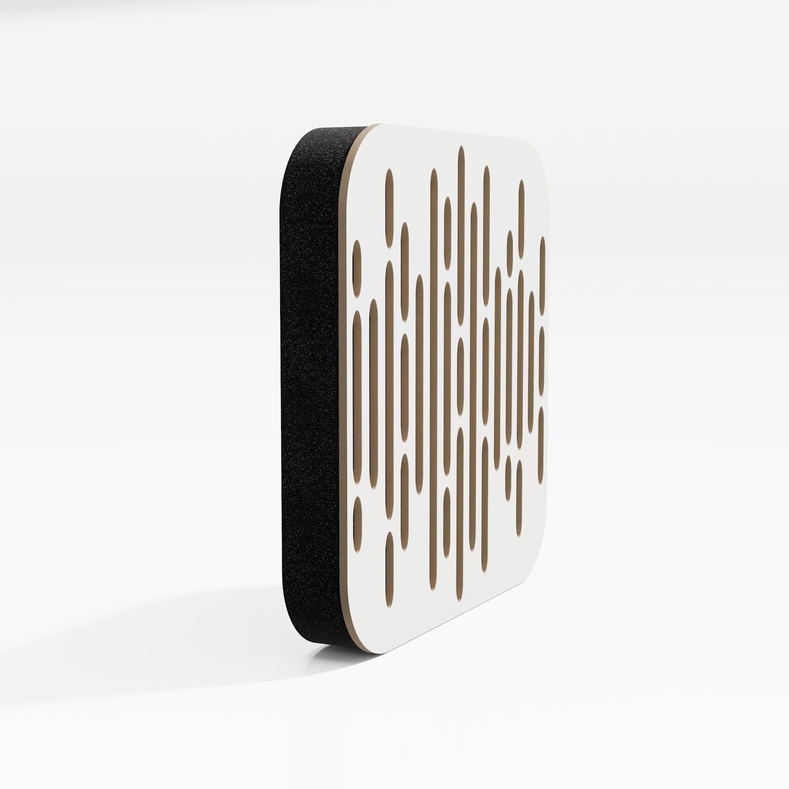 Lot de 8 Mini-Panneaux acoustiques insonorisants WAVE-D 23x23x3 cm - 0,42 m² surf.totale -MDF perforé laminé et mousse acoustique -Blanc - 3