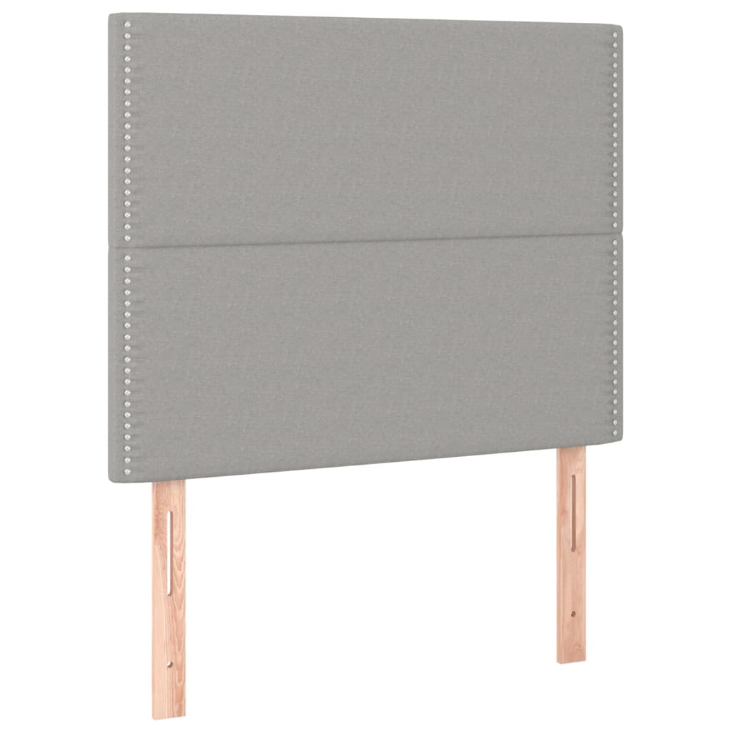 Cadre de lit sans matelas gris clair 120 x 200 cm tissu - 9