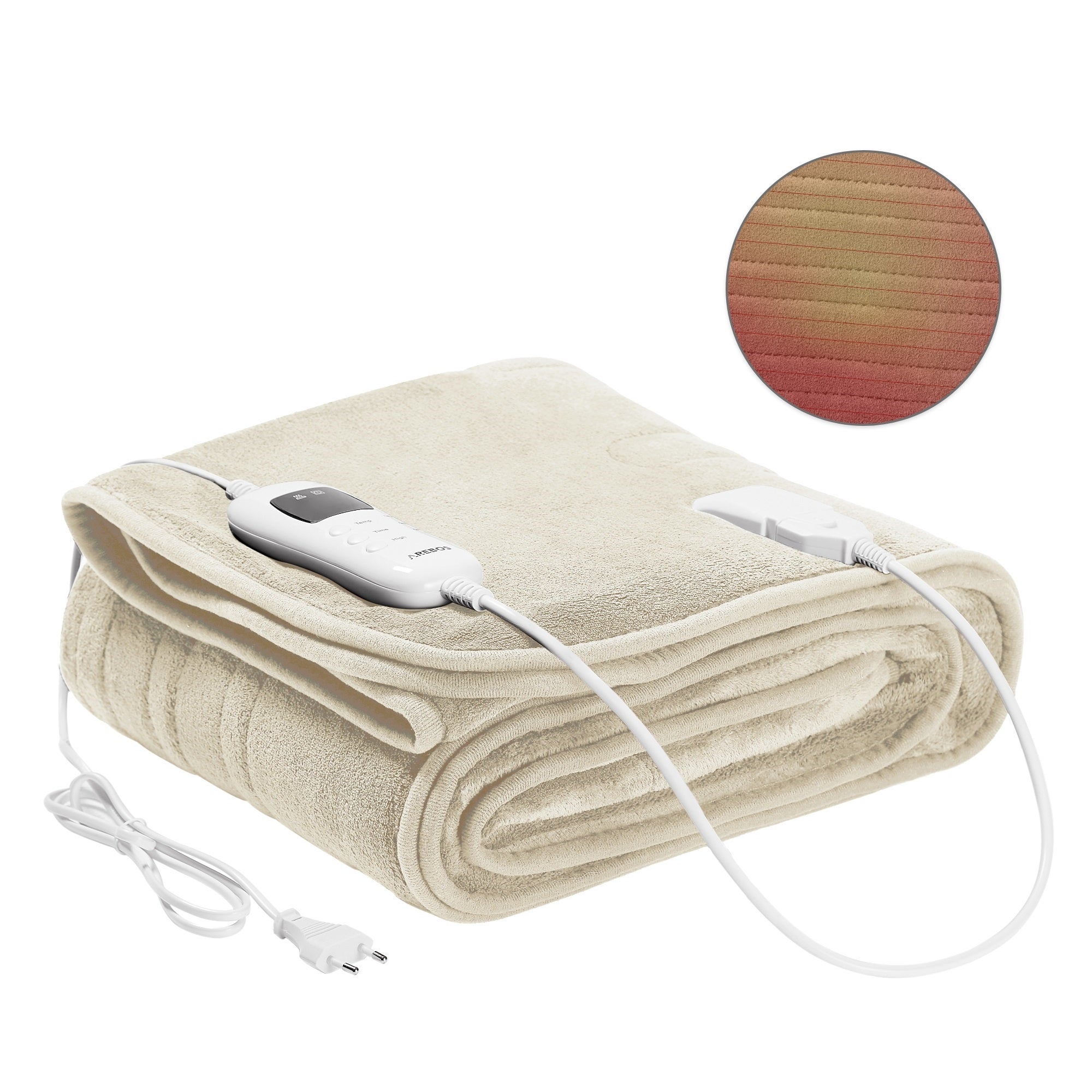 Coperta Riscaldante Elettrica 200x180 Cm - Flanella Sherpa, 6 Livelli Calore, Timer 10h, Lavabile, Rosso - Foto 5