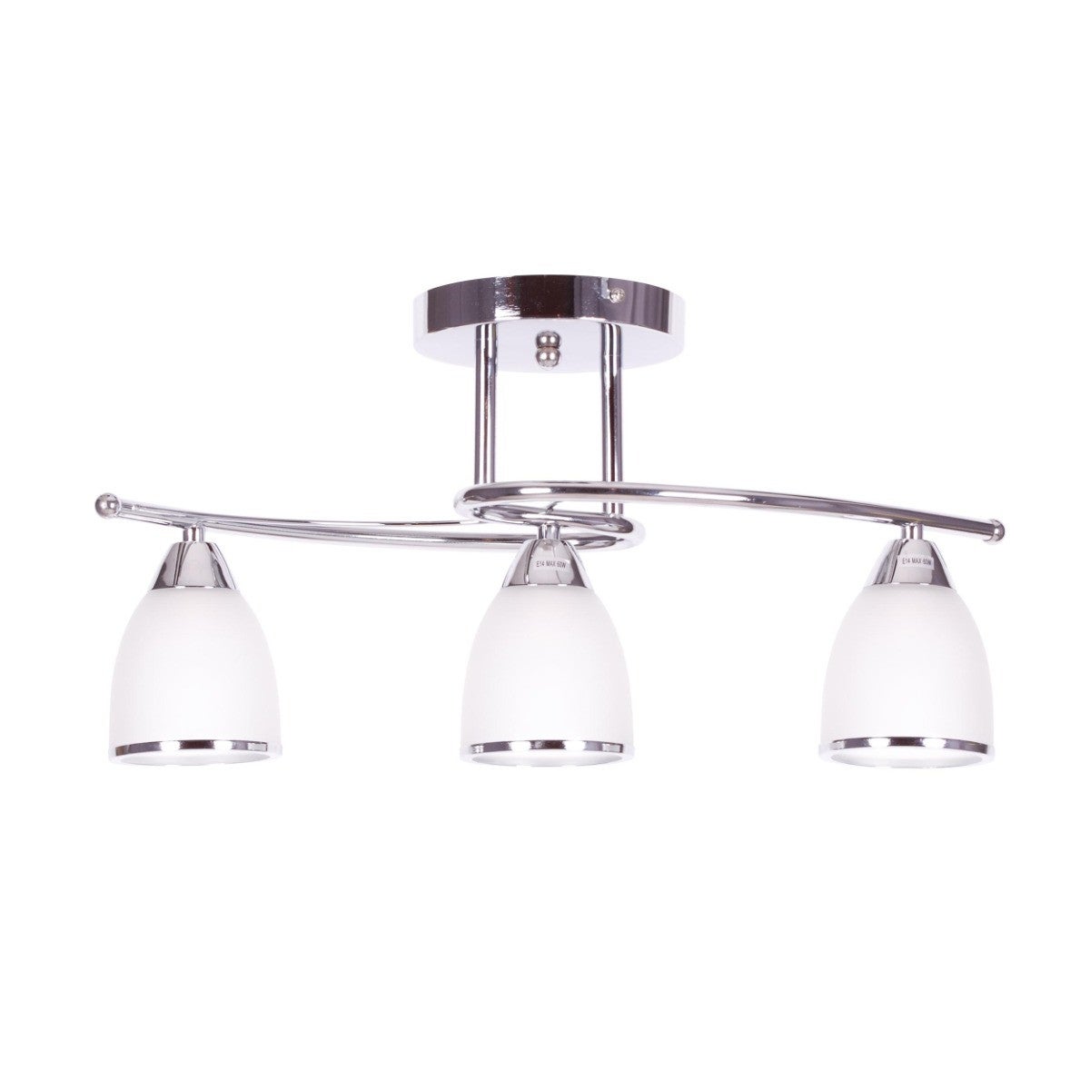 Lampa sufitowa Samira chromowana biała 3xE14x40W wym: 36 x 50 x 22 cm szkło Kaja