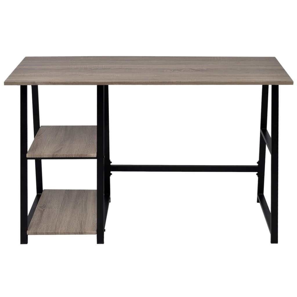 Bureau avec 2 étagères Gris et chêne vidaXL - 2