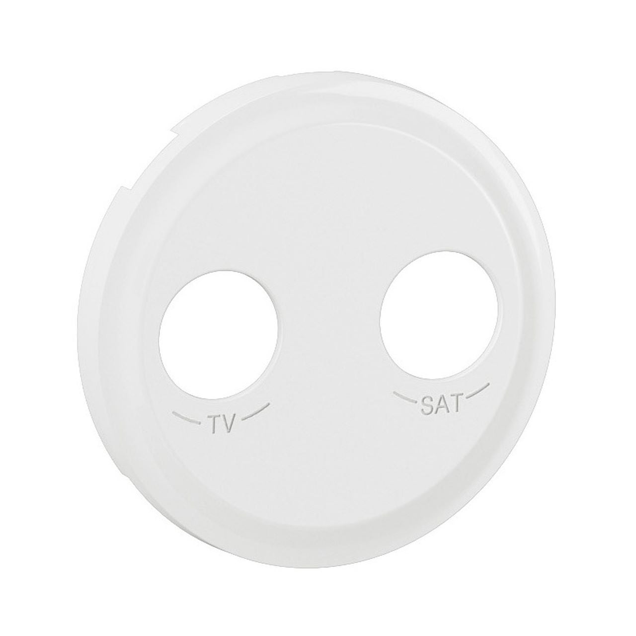 Enjoliveur Legrand SAGANE TV SAT FM - Couleur Silex Blanc Moucheté