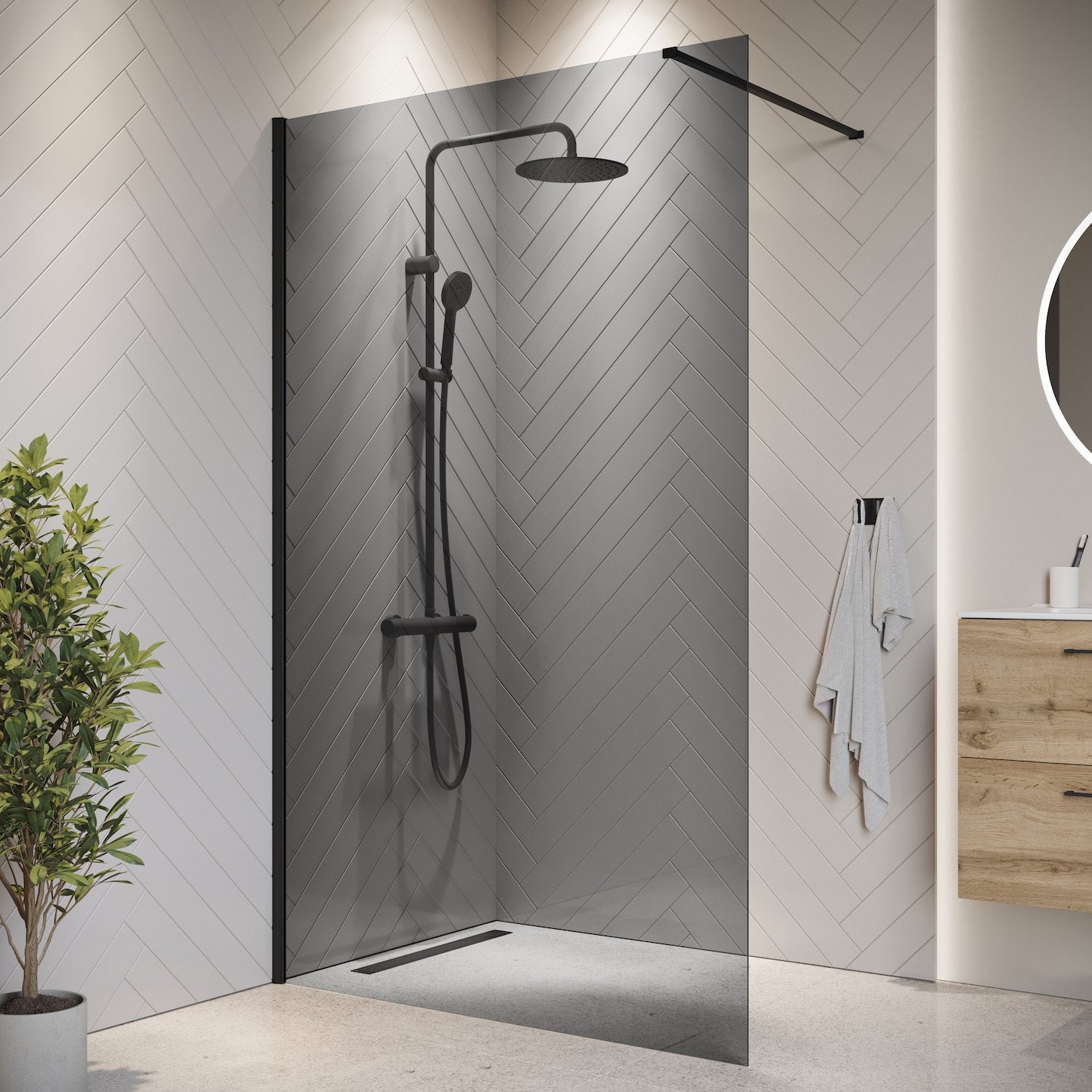 Douche à l’italienne Rizani 120 x 200 cm Badplaats Verre teinté — free download