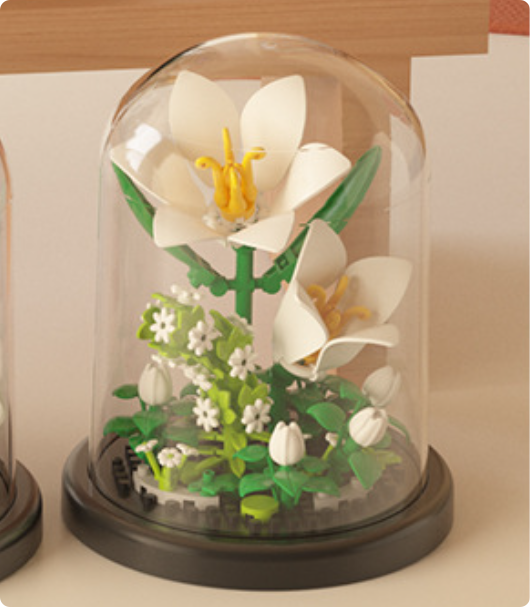 Ensemble de micro-blocs de construction de fleurs végétales pour adultes et adolescents, mini fleurs artificielles en blocs de construction avec - 2