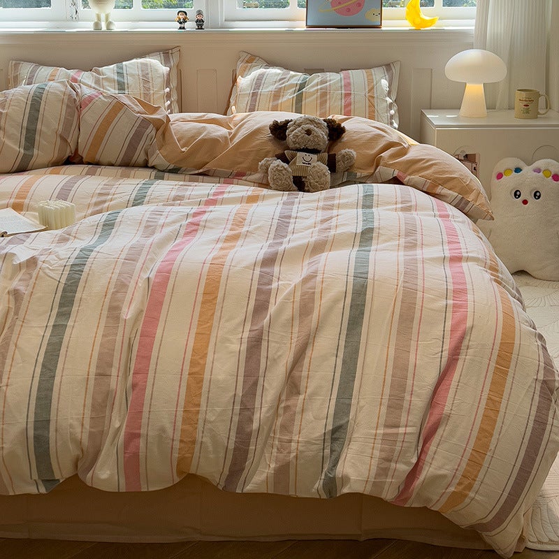 Ensemble de literie 3 pièces pour lit de 1,2 m (housse de couette 150 x 200 cm, feuille de lit 160 x 230 cm, 1 housse d'oreiller 48 x 74 cm) - 4