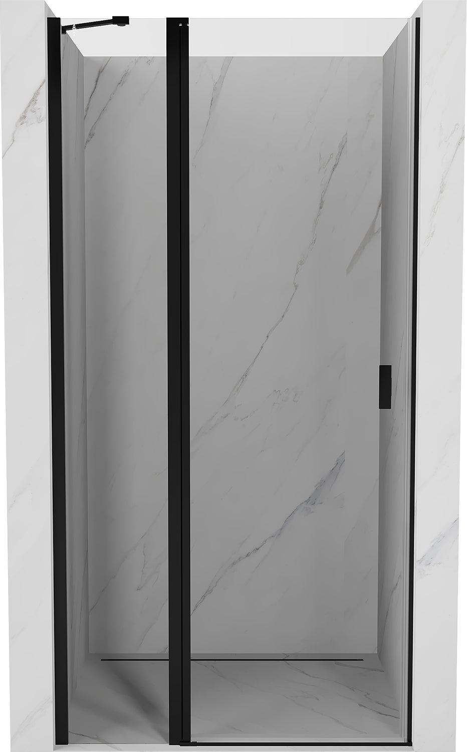 Mexen Mist drzwi prysznicowe uchylne 80 cm, transparent, czarne - 8A4-080-000-70-00