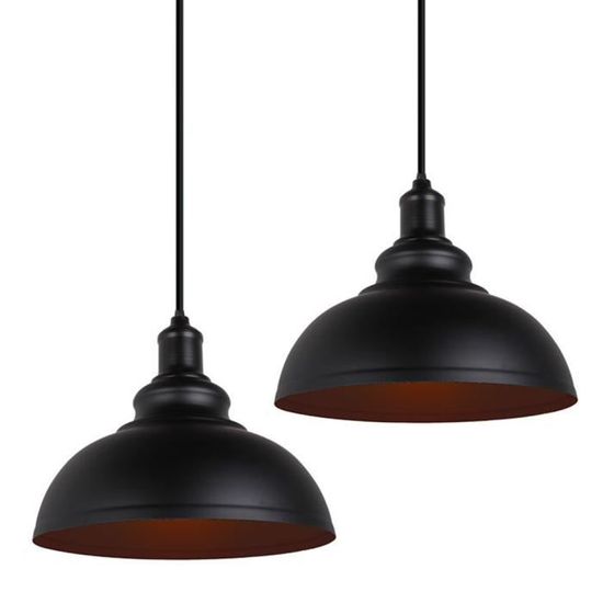 COUNT - 2pcs Rétro Lustre Suspension E27 Ø29cm Luminaire Style ...