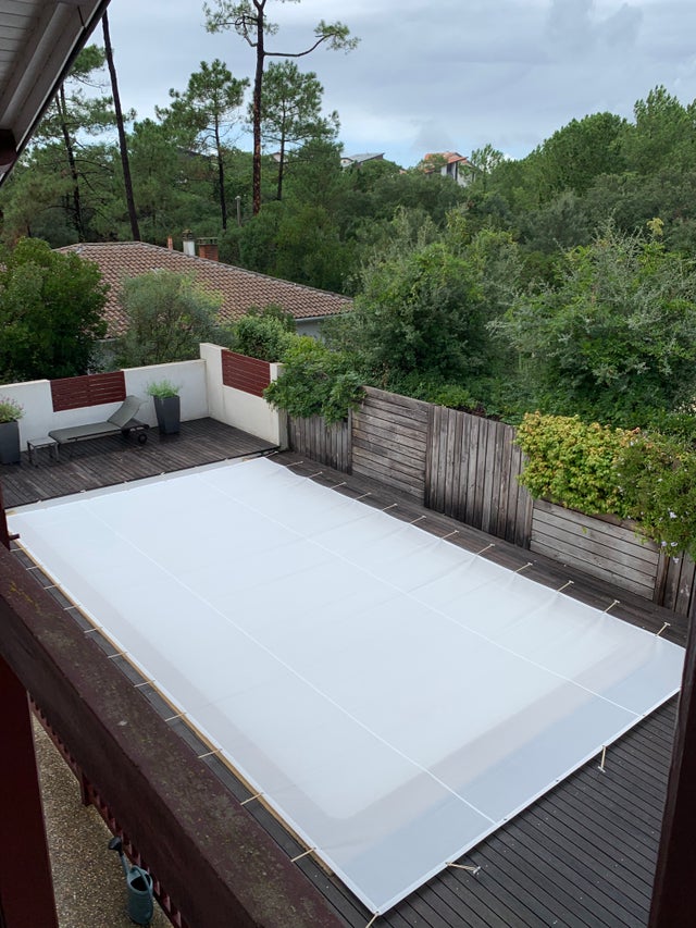 Bâche Pour Piscine Ronde - Diamètre 4,20 M - Protection Hiver Et Économie D'Énergie - Filet D'Écoulement