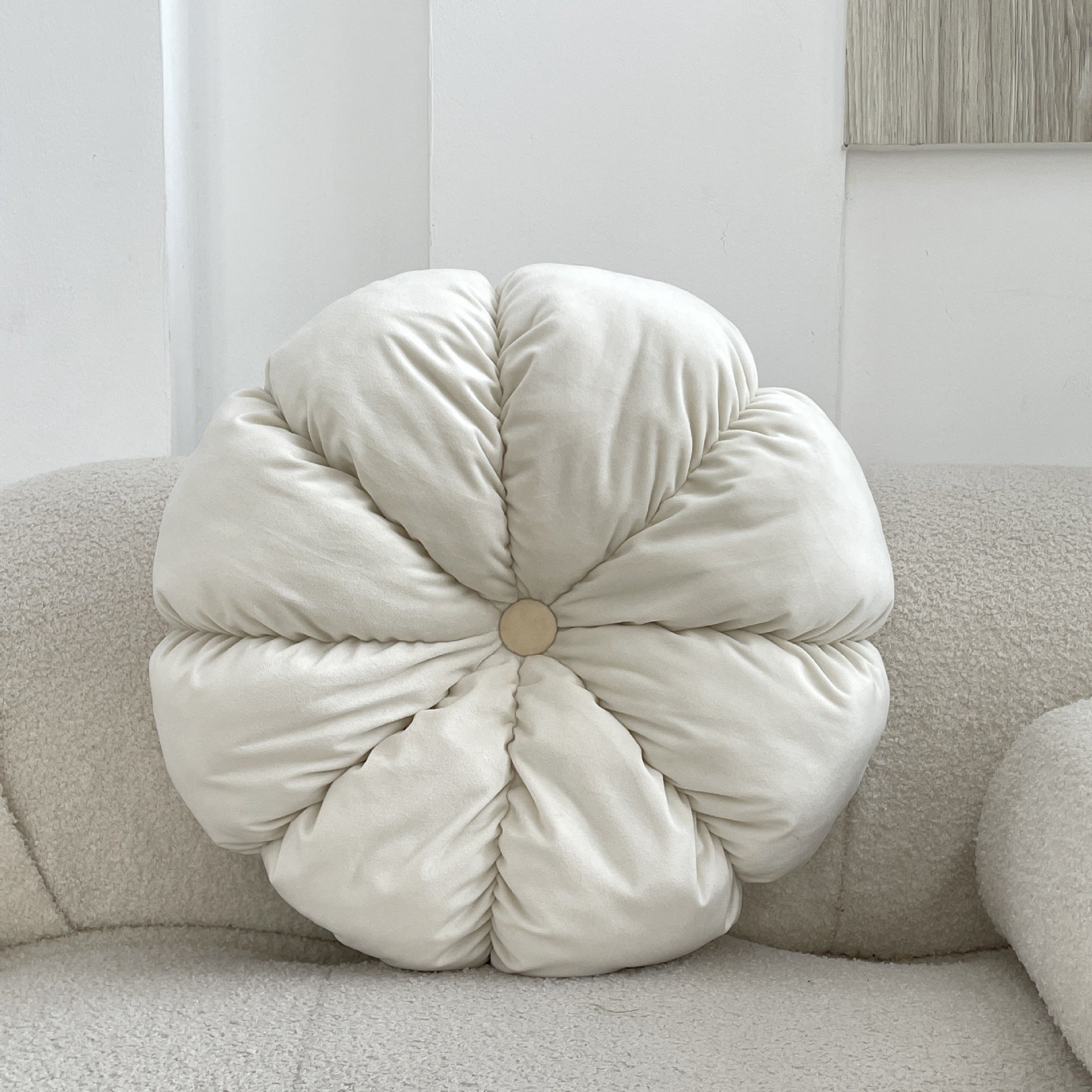 Coussins ronds, coussins plissés en forme de citrouille, coussins ...