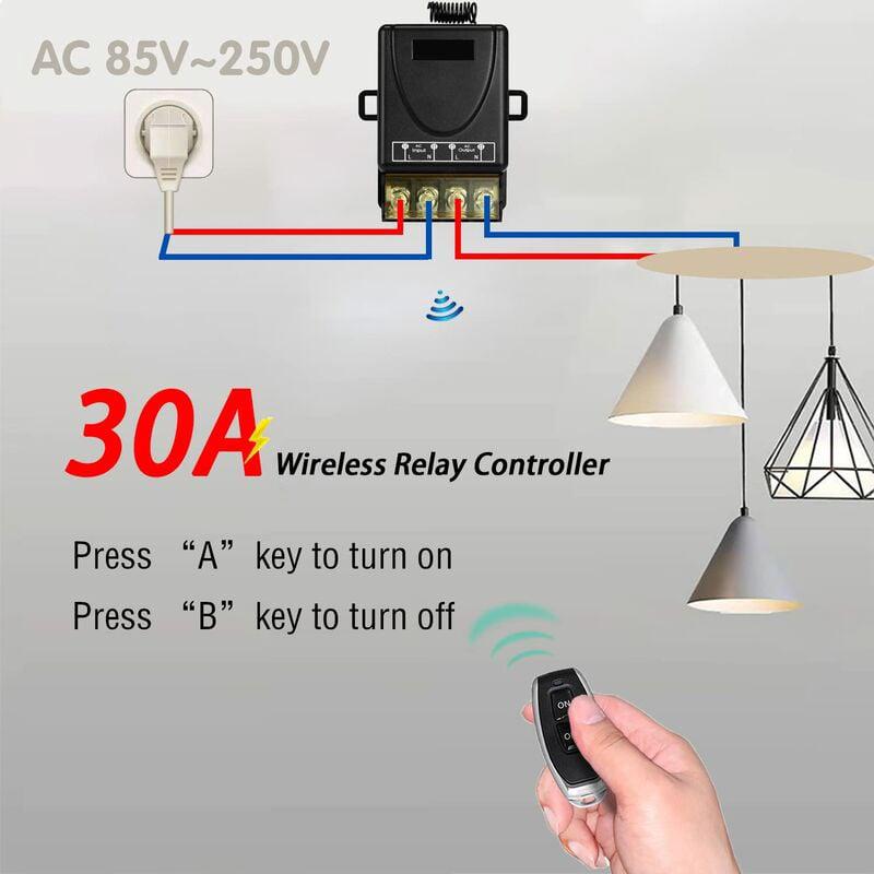 433Mhz Télécommande sans fil Interrupteur AC 220V 230V 30A Relais ...