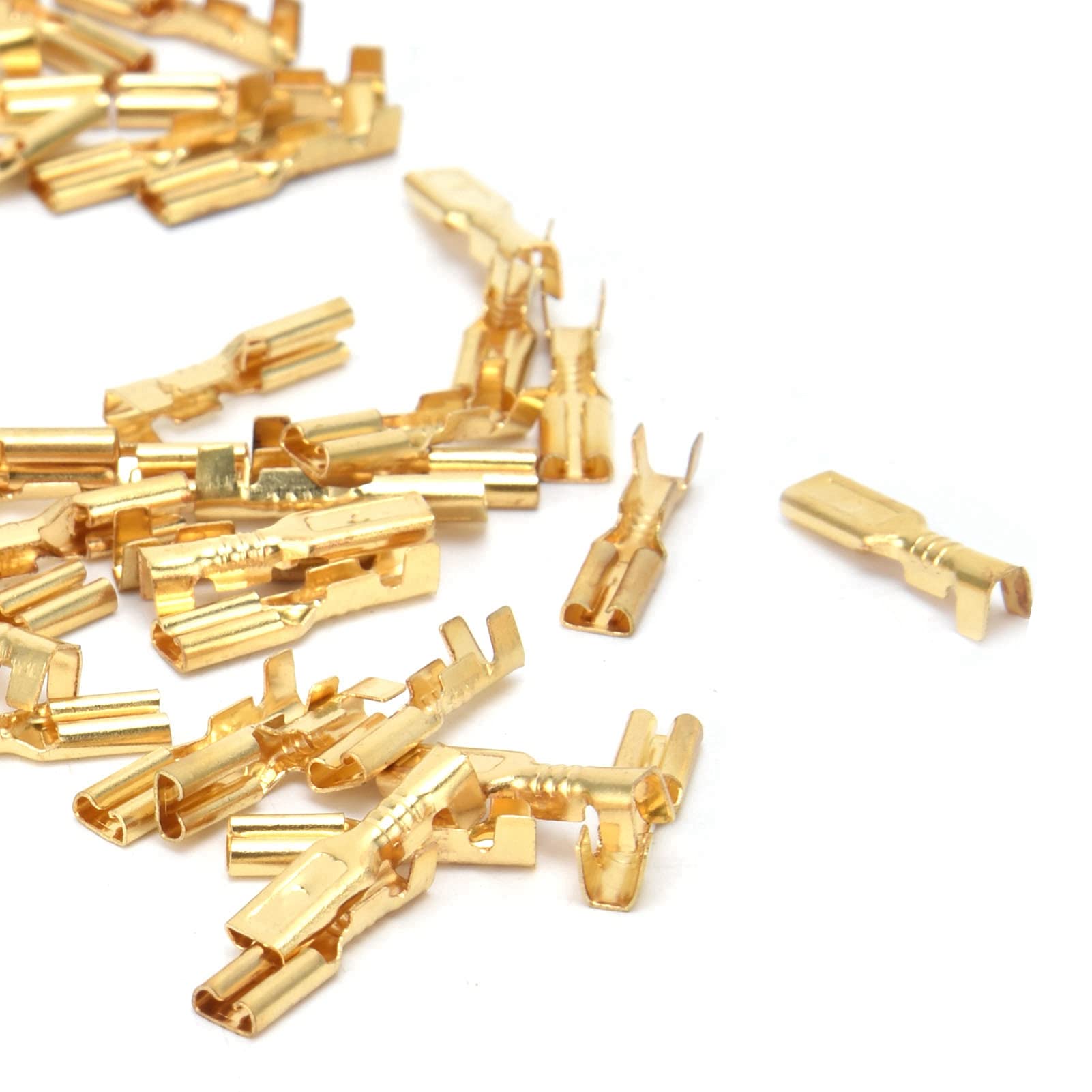 Connettori a forcella in ottone, morsettiera trasparente, manicotto a crimpare, forniture elettriche da 2,8 mm - 8