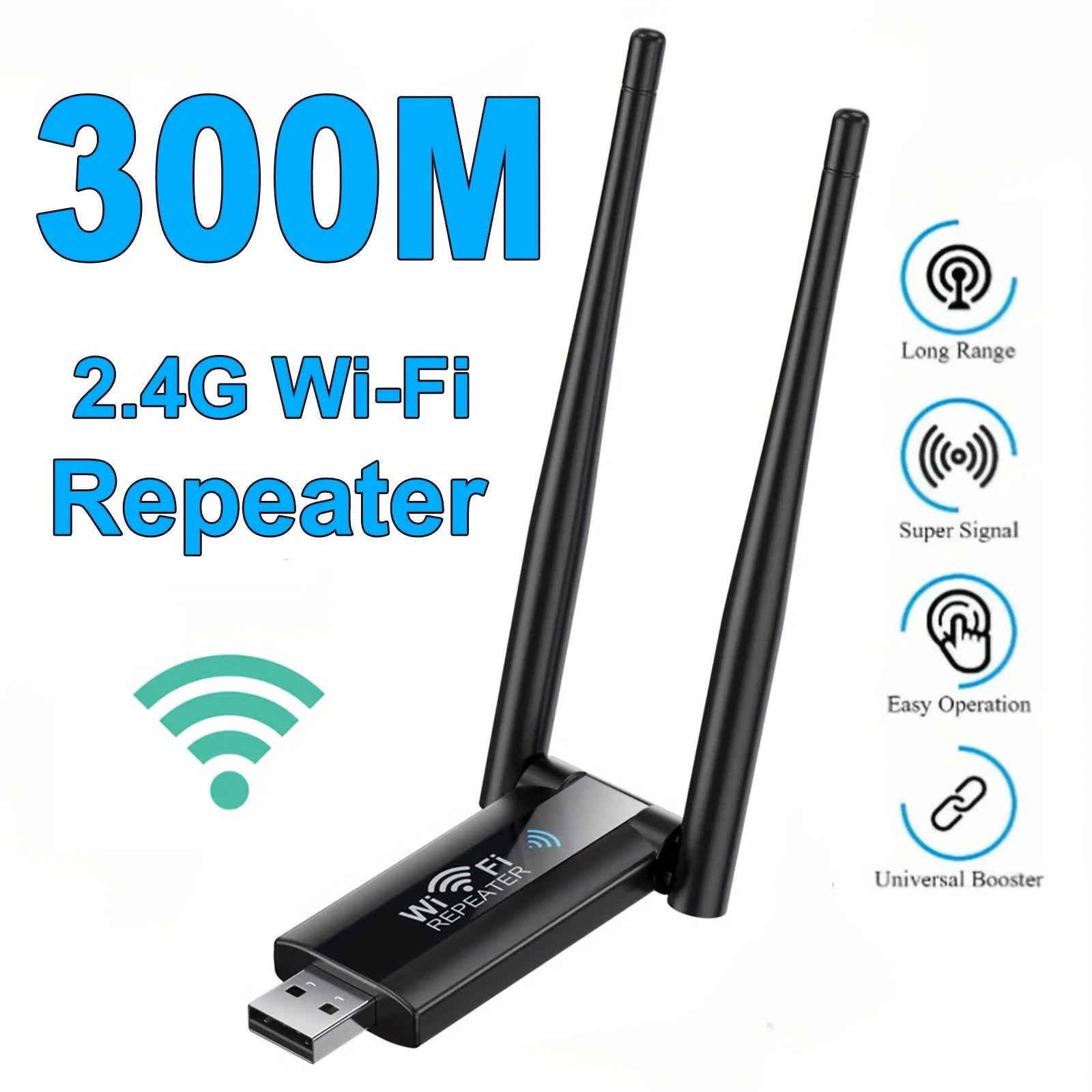 Bezprzewodowy repeater Wi-Fi, router 300 Mb/s, wzmacniacz sygnału Wi-Fi USB, karta sieciowa na duże odległości